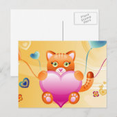 Love Cat Briefkaart (Voorkant / Achterkant)