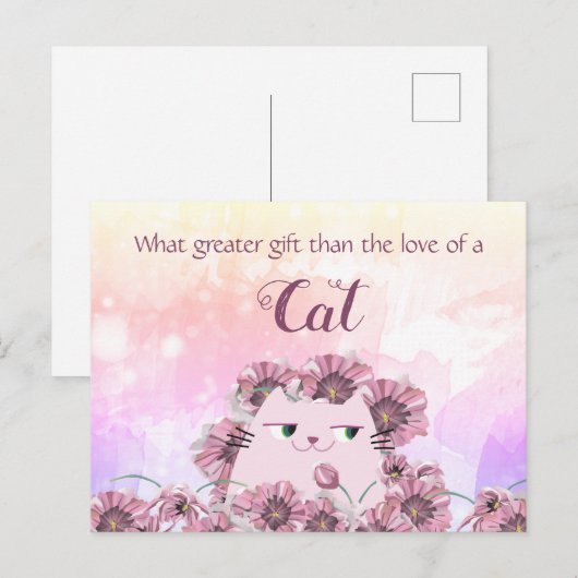 Love Cat Briefkaart (Voorkant / Achterkant)