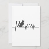 Love cat cardiogram - Kies achtergrondkleur Kaart (Achterkant)