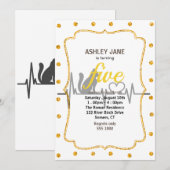 Love cat cardiogram - Kies achtergrondkleur Kaart (Voorkant / Achterkant)