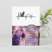 Love cat cardiogram - Kies achtergrondkleur Kaart (Staand voorkant)