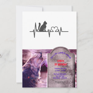 Love cat cardiogram - Kies achtergrondkleur Kaart
