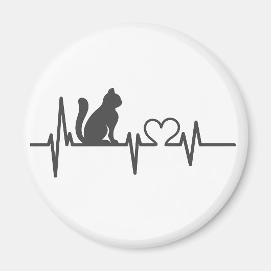 Love cat cardiogram - Kies achtergrondkleur Magneet (Voorkant)