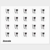 LOVE CAT COFFEE CUP RONDE STICKER (Vel)