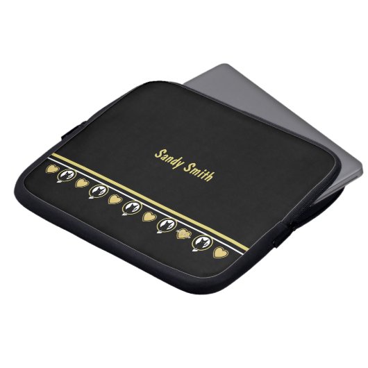 Love Cat Electronics Bag van dichter Adiela Akoo Laptop Sleeve (Voorkant top)