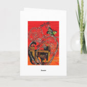 Love Cat en Butterfly Wenskaart Kaart (Achterkant)