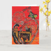 Love Cat en Butterfly Wenskaart Kaart (Gele Bloem)