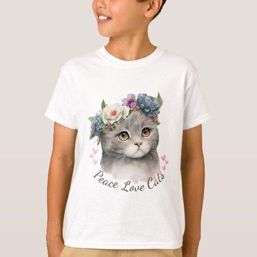 Love Cat Kind Boy T-shirt (Voorkant)