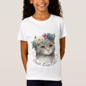 Love Cat Kind Girl T-shirt (Voorkant)