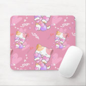 Love Cat Pattern Colorful Pets Animals Muismat (Met muis)