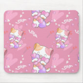 Love Cat Pattern Colorful Pets Animals Muismat (Voorkant)