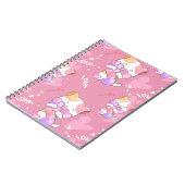 Love Cat Pattern Colorful Pets Animals Notitieboek (Linkerzijde)