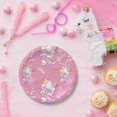 Love Cat Pattern Colorful Pets Animals Papieren Bordje (Feest)