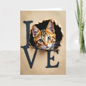 Love Cat Peek Card Kaart (Voorkant)