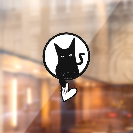 Love Cat Window Cling Raamsticker (Vel 2)