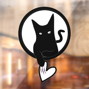 Love Cat Window Cling van dichter Adiela Akoo Raamsticker