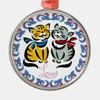 Love Cats Artwork Metalen Ornament