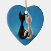 Love Cats Black and White Keramisch Ornament (Rechts)