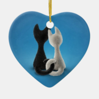 Love Cats Black and White Keramisch Ornament
