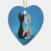Love Cats Black and White Keramisch Ornament (Links)