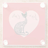 Love Cats Coaster Glazen Onderzetter (Achterkant)