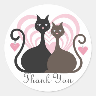 Love Cats Custom Dank u Sticker Rond