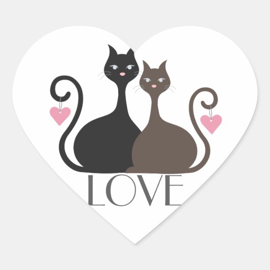 Love Cats Custom "Love" Sticker Hart (Voorkant)