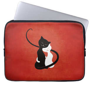 Love Cats Cute Red Laptop Sleeve