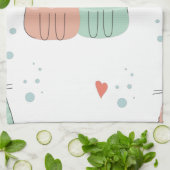 Love Cats Design Geschirrtuch Theedoek (Gevouwen)