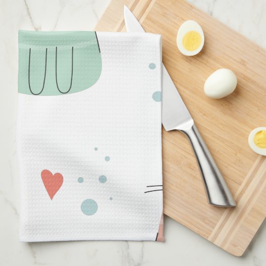 Love Cats Design Geschirrtuch Theedoek (Quarter Fold)