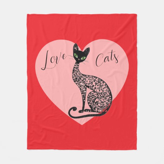Love Cats Fleece Deken (Voorkant)