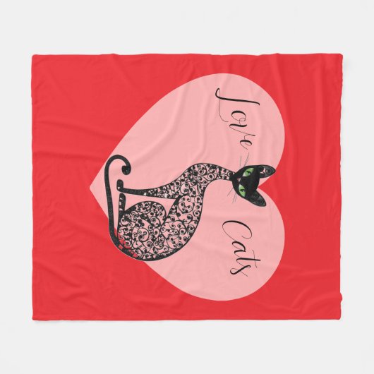 Love Cats  Fleece Deken (Voorkant (Horizontaal))