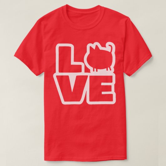 Love Cats in witte Valentijnsdag T-shirt (Design voorkant)