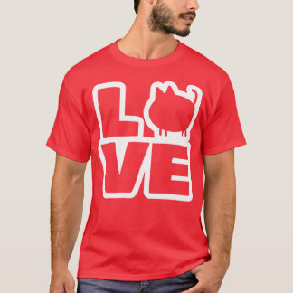 Love Cats in witte Valentijnsdag T-shirt