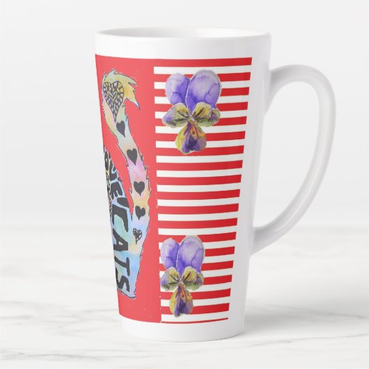 Love Cats Merry Catsmus kerstrode latte Mok (Rechts)