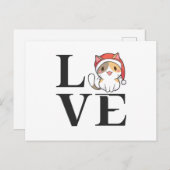 Love Cats - Santa Kitten Briefkaart (Voorkant / Achterkant)