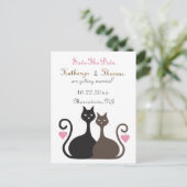 Love Cats Save The Date Aankondiging Briefkaart 2 (Staand voorkant)