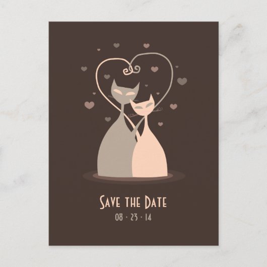 Love Cats - Save the date briefkaart (Voorkant)