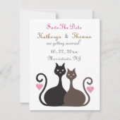 Love Cats Save the Date Notice Flat Card (Voorkant)