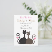 Love Cats Save the Date Notice Flat Card (Staand voorkant)