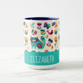 Love Cats Scandinavian Folk Art Girls Decor NAMED Mok (Midden)