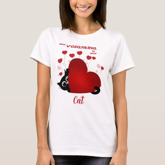 Love Cats Schattigee Kat Valentijn T-shirt (Voorkant)