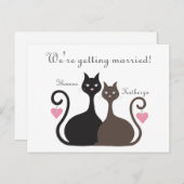 Love Cats Sla het Briefkaart van de datumbekendmak (Voorkant / Achterkant)