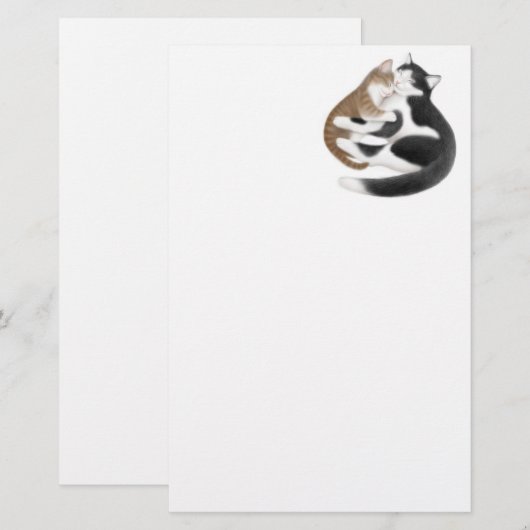Love Cats Stationery Briefpapier (Voorkant / Achterkant)