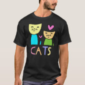 Love Cats Tekening by Jad Fair T-shirt (Voorkant)