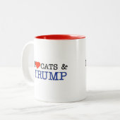 Love Cats Trump Tweekleurige Koffiemok (Voorkant links)