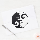 Love Cats Ying Yang Ronde Sticker (Envelop)