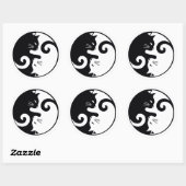 Love Cats Ying Yang Ronde Sticker (Vel)