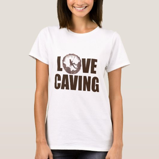 Love Caving - Cave Spelunking Speleology T-shirt (Voorkant)