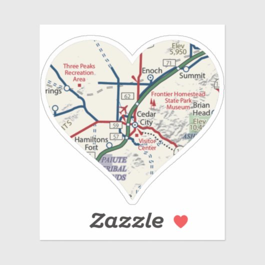 Love Cedar City Utah Sticker (Vel)